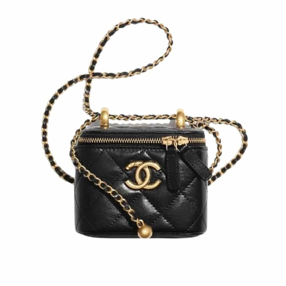 xr:d:DAFy0M-Gj-4:1348,j:2144124312158548474,t:23120103 Chanel Small Vanity With Chain Black 12Cm - Image 1