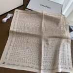 Chanel Coco Signature Silk Scarf In Beige 70Cm - Image 5