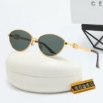 Celine Butterfly Cat Eye Sunglasses With Logo In Green - Image 2