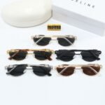 Celine Butterfly Cat Eye Sunglasses With Logo In Green - Image 4