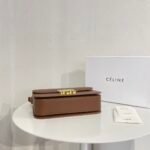 Celine Teen Triomphe Bag In Shiny Calfskin Brown 18Cm - Image 6