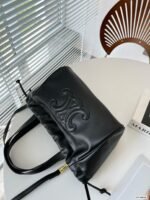 Celine Small Cabas Drawstring Cuir Triomphe In Smooth Calfskin Black 24Cm 111013Du338No - Image 9