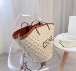 Celine Women Medium Couffin Bag In Triomphe Canvas Celine Print White 57Cm 196262Cyx 01Bc - Image 5