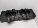 Chanel Camellia Leather Slides Black - Image 5