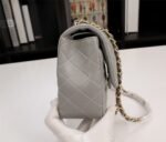 Chanel Classic Flap Gray Gold Hardware 25Cm - Image 7