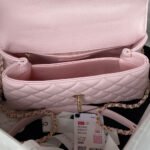 [Super Vip 1:1] Chanel Small Coco Handle Bag Gold Light Pink 23Cm - Image 5