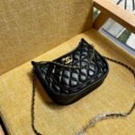 Chanel Hobo Handbag Gold Tone Metal Black 23Cm As4666 - Image 6