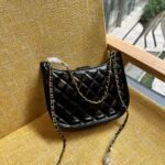 Chanel Hobo Handbag Gold Tone Metal Black 23Cm As4666 - Image 8