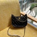 Chanel Hobo Handbag Gold Tone Metal Black 23Cm As4666 - Image 9