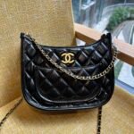Chanel Hobo Handbag Gold Tone Metal Black 23Cm As4666 - Image 10