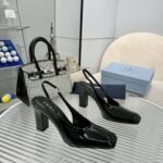 Prada Patent Leather Slingback Pumps Black 1I838N 069 F0002 F 085 - Image 2