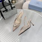 Prada Mesh Fabric Slingback Pumps Travertine Stone 1I891N 099 F0485 F 075 - Image 2