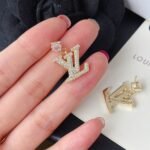 Louis Vuitton Lady Lv Earrings Gold Tone M01844 - Image 2