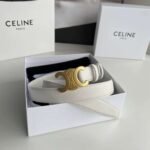 Celine Small Triomphe White Belt - Image 3