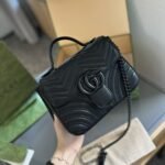 Gucci Gg Marmont Mini Top Handle Bag Black And Black 22Cm 702563 Dtdfv 1000 - Image 2