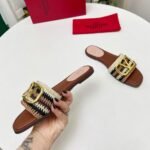 Valentino Vlogo Signature Slide Sandal Brown 6W2S0Bd5Agx Qrx - Image 4