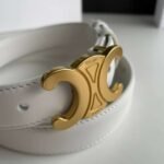 Celine Small Triomphe White Belt - Image 5