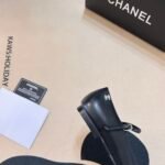 Chanel Square Toe Ballet Flats Black - Image 4