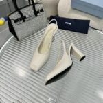 Prada Patent Leather Slingback Pumps Ivory 1I838N 069 F0304 F 085 - Image 3