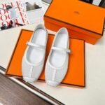 Hermes Kichu Ballet Flats Blanc H251170Z 90380 - Image 4