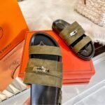 Hermes Jackson Sandal Tundra Green H242948Zh1R420 - Image 4