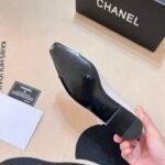 Chanel Square Toe Ballet Flats Black White - Image 3