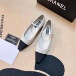 Chanel Square Toe Ballet Flats Black White - Image 8