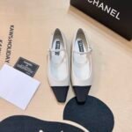 Chanel Square Toe Ballet Flats Black White - Image 9