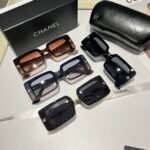 Chanel Rectangle Shiny Design Gradient Sunglasses Brown - Image 2