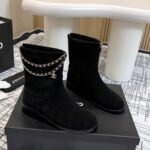Chanel Suede Ankle Boots Black - Image 2