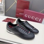 Gucci Men Shift Trainers All Black Leather 857018 Aafuh 1086 - Image 2