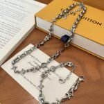 Louis Vuitton Lv Sailor Medium Chain Necklace Silver M03189 - Image 7