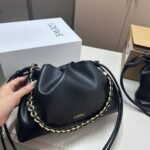 Loewe Medium Flamenco Purse In Mellow Nappa Black 30Cm A411Fcrx02 1100 - Image 3