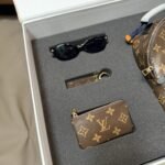 Gift Set: Louis Vuitton Monogram Palm Springs Mini Backpack With Card Wallet And Dragonne Keychain And My Monogram Light Cat Eye Glasses - Image 9