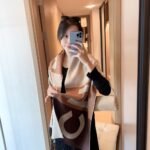 Chanel Cashmere Blanket And Throw Beige Brown 180Cm - Image 5