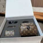 Gift Set: Louis Vuitton Monogram Palm Springs Mini Backpack With Card Wallet And Dragonne Keychain And My Monogram Light Cat Eye Glasses - Image 4