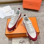 Hermes Bouncing Sneaker Red And White H242087Z 91360 - Image 4