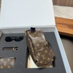 Gift Set: Louis Vuitton Monogram Palm Springs Mini Backpack With Card Wallet And Dragonne Keychain And My Monogram Light Cat Eye Glasses - Image 3