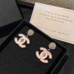 Chanel Large Enamel Cc Dangle Earrings Light Pink - Image 7