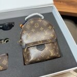 Gift Set: Louis Vuitton Monogram Palm Springs Mini Backpack With Card Wallet And Dragonne Keychain And My Monogram Light Cat Eye Glasses - Image 2