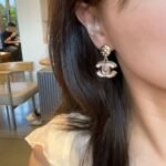 Chanel Large Enamel Cc Dangle Earrings Light Pink - Image 4