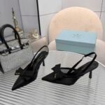 Prada Mesh Fabric Slingback Pumps In Black - Image 5