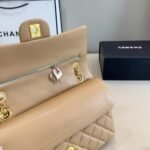Chanel Medium Classic Double Flap Beige Gold Hardware 25Cm - Image 7