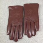 Chanel Leather Gloves With Camellia Flower Brown - Image 7