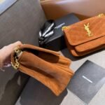 Saint Laurent Niki Baby Chain Bag In Suede Brown 28Cm 6237483 - Image 7