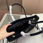 Prada Bonnie Large Suede Handbag Black 38Cm 1Ba433 2C4S F0308 V Moo - Image 9