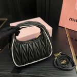 Miumiu Wander Matelassé Bag Black And White 20Cm - Image 5