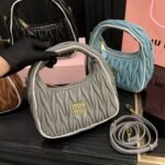 Miumiu Wander Matelassé Bag Marble Gray And White 20Cm 5Bc125 2Ibs F0Rxg V Oof - Image 2