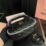 Miumiu Wander Matelassé Bag Black And White 20Cm - Image 7