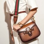 Gucci Lady Web Hand Stained Leather Shoulder Bag In Brown 25Cm 380573 B012A 2574 - Image 7